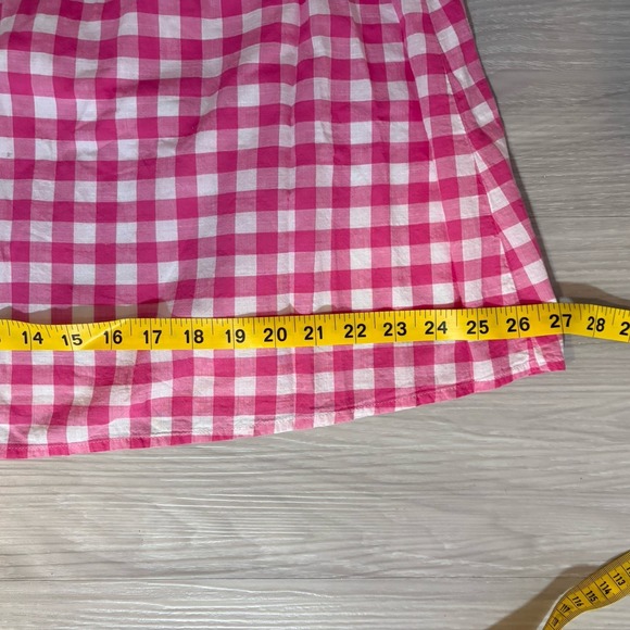 Benetton Little Girls Dress Gingham Ruffle Dress Off Shoulder Red Green Sz 11-12 - Picture 11 of 16